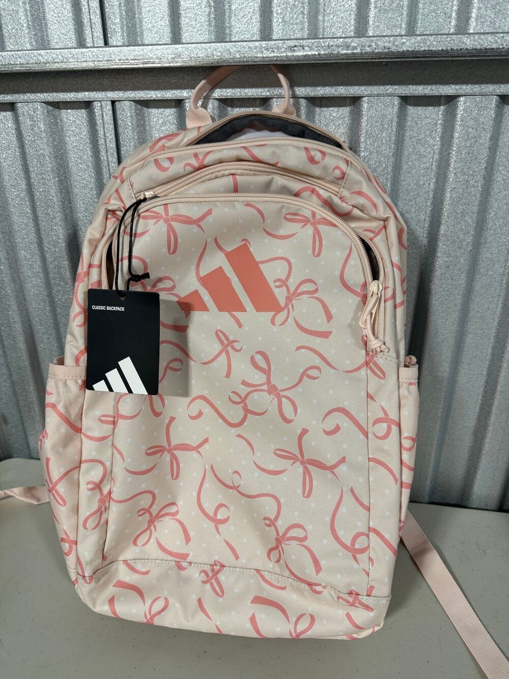 adidas Affiliate Backpack in Bow Print Pink